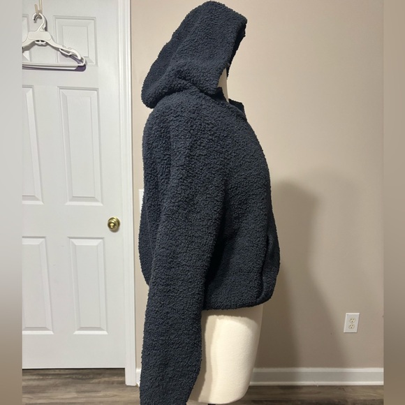 SKIMS Black Sherpa Zip-Up Hoodie - Picture 4 of 6